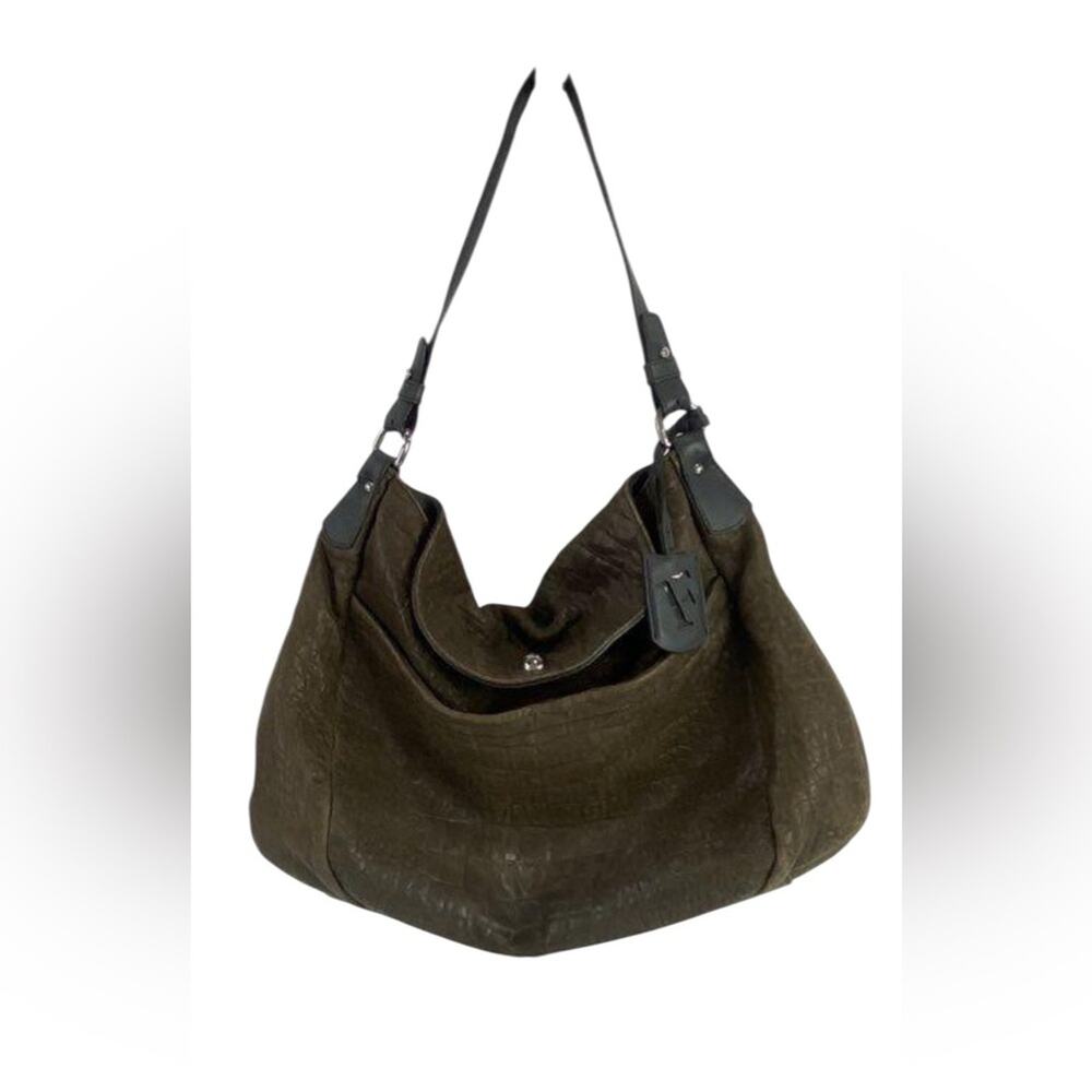 Furla Brown Croc Shoulder Bag
